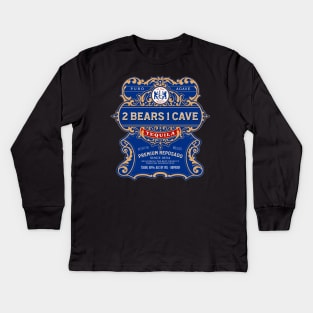 2 Bears 1 Cave Tequila Label Kids Long Sleeve T-Shirt